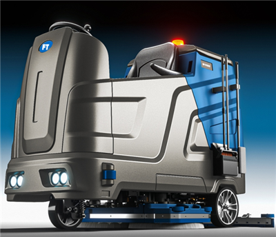 Hálflokaður stór gólfskúrari